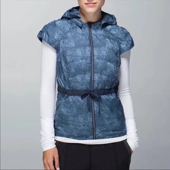 Lululemon Jackets & Blazers - Lululemon Vest Womens 6 Spring Fling Goose Down Blue Hooded Puffer Athleisure